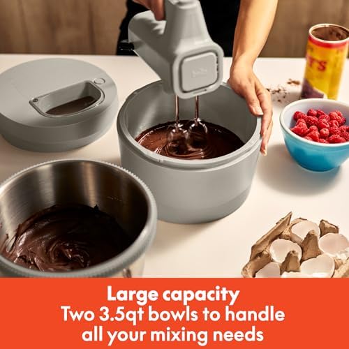 bella 3.5 Qt Hand & Stand Mixer, 2 in 1 Electric Mixer with Bowl, Oatmilk - Image 5