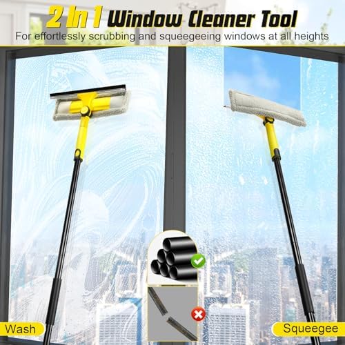 Professional Window Squeegee with 60" Extension Pole for Home - Image 2