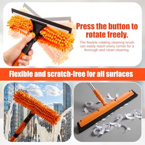 30 Feet High Reach Duster Kit with 2-24 ft Extension Pole for Fans, Orange - Image 4
