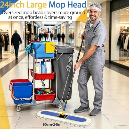 SOBONNE 24" Large Commercial Dust Mop for Floor Cleaning - Image 2