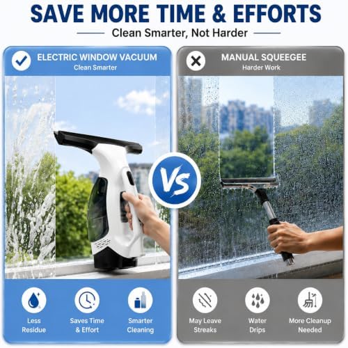 Window Vacuum Squeegee Cordless,Electric Window Cleaner Tool for Glass - Image 3