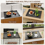 Noodle Board Stove Cover Wood(Ready to Use), Stove Top Covers for Electric Stove, Gas Stove, Wooden Decorative Rustic Kitchen Serving Tray, for Range Stovetop, Cooktop, 30'' * 22'', Black - Image 6
