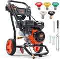 VEVOR Gas Powered Pressure Washer 3400 PSI 2.6 GPM, with Spray Gun and Extension Wand, 5 Quick Connect Nozzles, Copper Pump by VEVOR