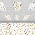 6Pcs Classroom Fluorescent Magnetic Light Covers,2x4 FT Boho Rainbow by Hallswl