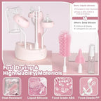 Electric Bottle Brush Cleaner,Electric Baby Bottle Brush Cleaner with Silicone Nipple&Straw Brush,Soap Dispenser,Drying Rack-Waterproof,Long Battery Life,Travel Bottle Cleaner Kit for Babies - Image 4
