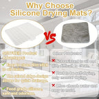 Silicone Dish Drying Mat for Kitchen Counter, 23" x 17" White-1pcs - Image 4