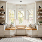 jinchan Pinch Pleated Linen Back Tab Tier Curtains, 26x24, Natural by JINCHAN