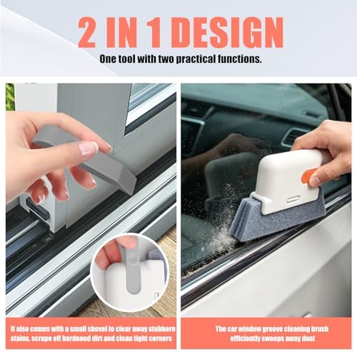 3PCS Magic Window Track Cleaner,2-in-1 Car Window Sill Cleaner Tool - Image 4