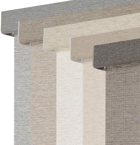 Persilux Light Filtering Roller Shades for Indoor Window Blinds,Cordless,Linen Fabric,Thermal Insulated Fabric UV Protection Shades for Home,Office,Bedroom,Door,Light Filtering-Stone Grey,Custom Size by PersiluxHome