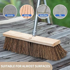 Heavy Duty 18" Push Broom with 65" Long Handle for Outdoor and Commercial - Image 2