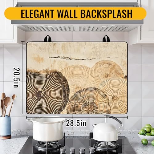 NYZE Stove Top Covers for Electric Stove for Kitchen (Wood Grain Rings) - Image 3