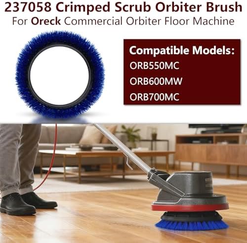 237058 Blue Crimped Polypropylene Scrub Orbiter Brush for Oreck Bissell - Image 3