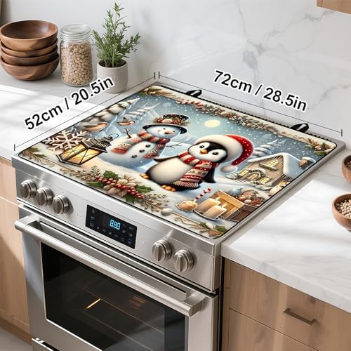 Christmas Stove Top Cover Snowman Stove Top Cover for Home Decoration Kitchen Pad Non-Stick Washable Cooktop Covers Countertop Protector Keep Stove Clean 28"x20" (Snowman) - Image 4