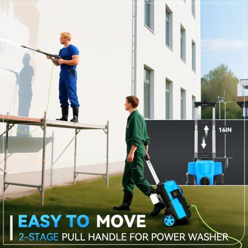 Heavy Duty Pressure Washer 5000PSI,4.0 GPM Electric Power Washer with 4 Nozzles,Foam Cannon,33FT Hose and 500ml Soap Bottle for Home/Cars,Light Blue - Image 4