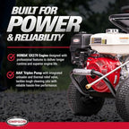 Simpson Cleaning PS60869 PowerShot 4000 PSI Gas Pressure Washer, 3.5 GPM AAA Triplex Pump, Honda GX270 Engine, Includes Spray Gun, Wand, 5 QC Nozzle Tips, 3/8-inch x 50-Foot Monster Hose, 49-State - Image 3