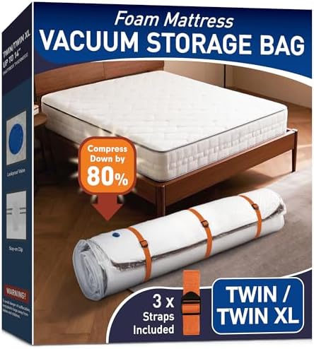 Mattress Vacuum Storage Bag for Memory Foam, Latex and Hybrid Mattress by LVYSHOW