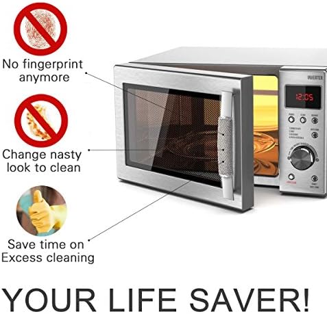 OUGAR8 Refrigerator Door Handle Covers Protective Electrical Kitchen Appliances Gloves Fridge Microwave Dishwasher Door Cloth Protector-Catches Drips,Fingerprints Dust Covers (8" L4 W, Gray Plush) - Image 3