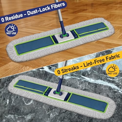 41" Large Commercial Dust Mop Push Broom for Janitor Dry Sweeping - Image 2