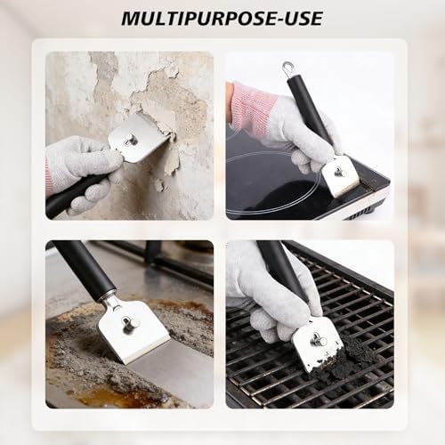 EHDIS Ceramic Hob Scraper with 10pcs Titanium Coated Blades – Metal Razor Blades Scraper Tool for Cooktop, Glass & Stove,Tile | Removes Burnt-On Food & Grease Without Scratching - Image 6