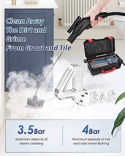 High Pressure Steam Cleaner, 1700W High Temp Portable Steamer Machine for Cleaning, Tankless and Heavy Duty for Commercial Home Use Grout Tile Kitchen Bathroom Car Detailing - Image 3