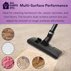 Universal Vacuum Floor Brush Kit with 2 Adapters – Fits 1.25”, 1.375” & 1.5” Connections – Compatible with Shark, Miele, Shop Vac, Bissell, Kenmore, Eureka, Dirt Devil & More - Image 5