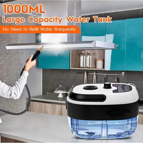 Steam Cleaner for Home, 1000ml Portable Steamer for Cleaning with 3 Brush Heads, 6-Level Adjustable and 15s Heat-Up, Handheld Steam Cleaner for Home, Car, Tile, Dirt, Grout, Floors, Couches, Grout - Image 4