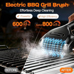 Misshappy Electric BBQ Grill Brush - 4000mAh Cordless BBQ Grill Cleaner 2 Speed - 800RPM Bristle Free Electric Grill Cleaner for Outdoor Grill Rechargeable with Scraper/LED Light/LED Display (Black) - Image 2