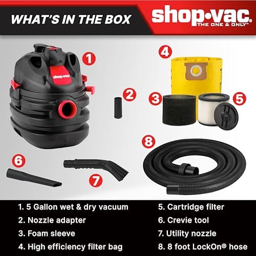 Shop-Vac 5 Gallon 6.0 Peak HP Portable Wet/Dry Vacuum with Blower Function - Image 6
