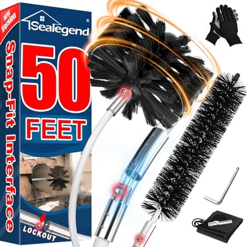 Sealegend 50Ft Dryer Vent Cleaner Kit, Flexible Lint Remover by Sealegend