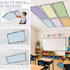 6 Pcs Fluorescent Light Covers for Classroom Ceiling Lights 4x2 FT Colorful Magnetic Light Filters Pastel Decorative Panels for Back to School Office Hospital Ceiling Supplies (Colorful Composition) - Image 7