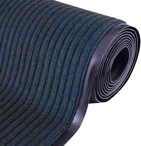 Commercial Entrance Mat 4' x 16.4' Runner Rugs, Non‑Slip Rubber Backing Indoor Outdoor Carpet Runner, Heavy Duty Floor Mat for Entryway Hallway Kitchen Garage Patio Balcony Office, Grey by ISXACFF
