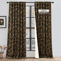 StangH Gold 100% Blackout Retro Floral Velvet Curtains 96 Inch 2 Panels by StangH