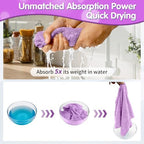 FIXSMITH Purple Microfiber Cleaning Cloth -Pack of 8, Highly Absorbent Cleaning Rags, 16"X12" All Purpose Cleaning Towels for Housekeeping, Kitchen, Car, Lint Free and Reusable Microfiber Towels - Image 6