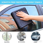 Shiny Towel Wipes Cleaning Cloths 3pcs Replacement Microfiber Towel for Disposable Dust Mop, Super Absorbent Shiny Shower Wipes Cleaning Cloths for Window Bathroom Car Mirror (3pcs Squeegee Refill) - Image 5