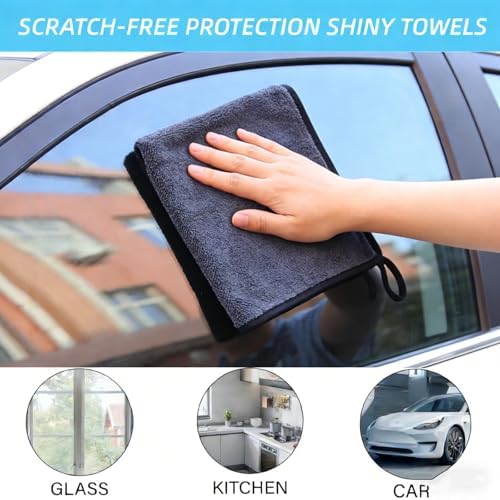 Shiny Towel Wipes Cleaning Cloths 3pcs Replacement Microfiber Towel for Disposable Dust Mop, Super Absorbent Shiny Shower Wipes Cleaning Cloths for Window Bathroom Car Mirror (3pcs Squeegee Refill) - Image 5