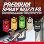 SIMPSON Cleaning PS3228 PowerShot 3300 PSI Gas Pressure Washer, 2.5 GPM, Honda GX200 Engine, Includes Spray Gun and Extension Wand, 5 QC Nozzle Tips, 5/16-inch x 25-foot MorFlex Hose, 49-State - Image 5