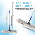 24" Industrial Cotton Floor Dust Mop with adjustable Steel Handle - Commercial Mops for Hardwood, Tiles, Laminate, Vinyl, Garage epoxy, Bamboo surface cleaning and Flooring Push Dust Broom - Image 4