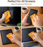 Microfiber Cleaning Cloth Roll, 100 Pack 12 x 12 Inch Tear Away Reusable Paper Towels, Thick Cleaning Towels, Absorbent Lint Free Washable Rags for Kitchen, Car, Garage and Workshop - Apricot Orange - Image 3