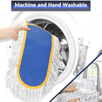 36" Commercial Industrial Dust Mop for Floor Cleaning with Replacement Mop Pads, Heavy Duty Wet Dry Large Mops for Cleaning Floor Office Garage Hardwood Warehouse Factory Mall (Blue, 36 inch mop) - Image 6