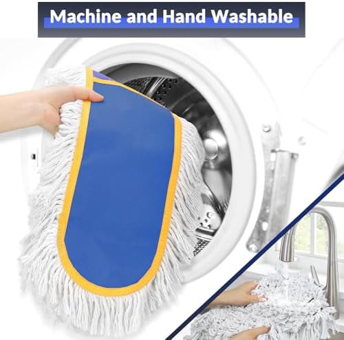 36" Commercial Industrial Dust Mop for Floor Cleaning with Replacement Mop Pads, Heavy Duty Wet Dry Large Mops for Cleaning Floor Office Garage Hardwood Warehouse Factory Mall (Blue, 36 inch mop) - Image 6