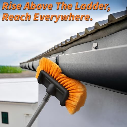 36 Foot High Reach Telescoping Duster Kit, Vinyl Siding Brushes & wall Duster with 5-30 ft Extension Pole // High Ceiling Cleaning and Window Washing kit // Exterior & Interior House Cleaning - Image 7