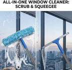 Window Cleaning Kit with 3 Gallon Bucket, 14" Window Squeegee and Scrubber with Long Handle, Professional Window Washing Equipment Cleaner Tool Streak-Free for Home, RV, Commercial Use - Image 4