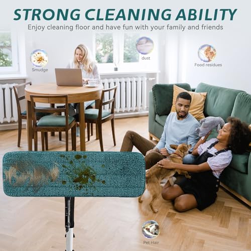 Replacement Mop Pads Fit for Rubbermaid Commercial 18" and 17" Mop - 10 Pack Wet & Dry Commercial Cleaning Reusable Refills Fit for Any Microfiber Flat System 18" and 17" - Green - Image 6