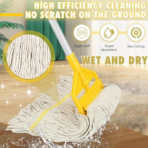 Looped End Commercial Industrial Cotton Mop Replacement Head,2 Pack - Image 2