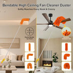 Tiumso 5-in-1 Duster with Extension Pole 100” Extendable Dusters for Cleaning Reusable Anti-Spin Dusting Kits for High Ceiling Fans, Cobwebs & Vents, Reinforced Stainless Steel Telescopic Handle - Image 5