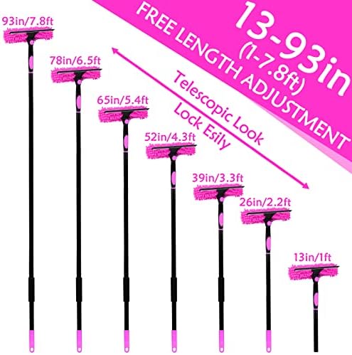 CALBEAU Pink Cleaning Supplies, Duster with Extension Pole for High Ceiling - Image 2