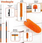 25FT Reach High Ceiling Duster Kits with 5-20FT Adjustable Pole - Includes Extra Long Duster, High Ceiling Duster, Rotatable Window Squeegee & Cobweb Duster for Ceiling Fans and Whole House Cleaning - Image 2