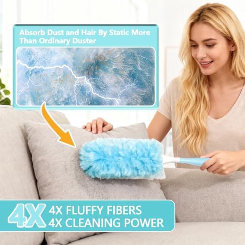 60 Pack Duster Refills Kit Disposable for Swiffer Duster Handle - Image 4