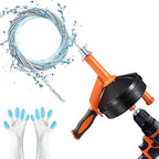Drain Auger, Clog Remover with Drill Adapter, 25 Feet Flexible Plumbing Snake Use Manually or Powered for Kitchen, Bathroom and Shower Sink, Comes with Gloves (orange) by Unknown