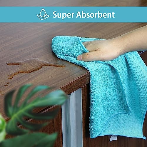 HOMEXCEL 8PK Microfiber Cleaning Cloth, Cleaning Rags for Home, 11.5x11.5in - Image 4